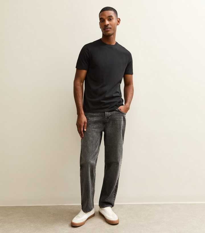 Black Regular Crew Neck Jersey T-Shirt