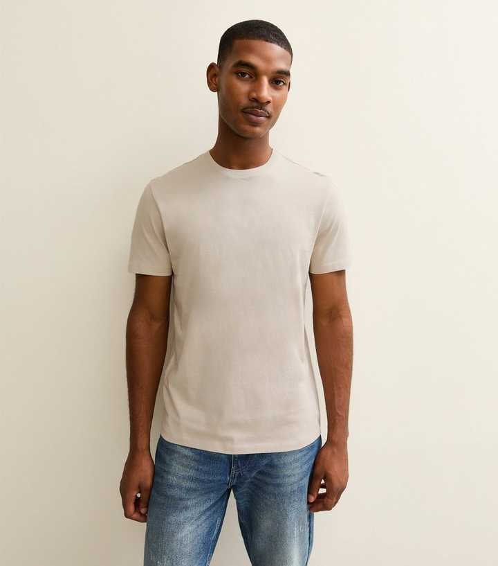 Stone Regular Crew Neck Jersey T-Shirt