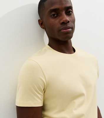 Light Yellow Regular Crew Neck Jersey T-Shirt