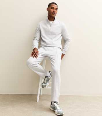 Grey Regular Pintuck Jersey Straight Leg Joggers