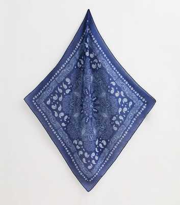 Blue Paisley Print Headscarf