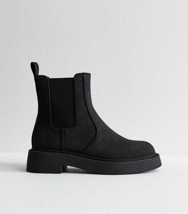 Black Faux Suede Ankle Boots
