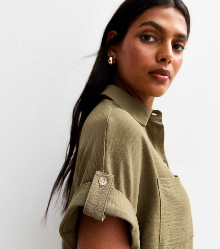 Khaki Chest Pocket Short Sleeve Shirt