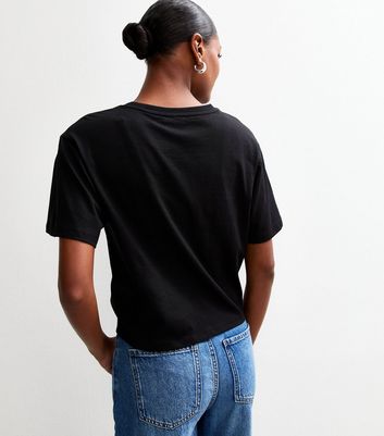 Ashen Fane Women's Tie Front Summer Shirt - 100% Combed Cotton, Black, Large, Casual & Flattering