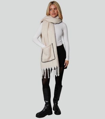 Faux Fur Scarf With Hidden Zipper Pocket – Soft Cozy Winter
