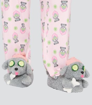 Loungeable Grey Doggy Slippers