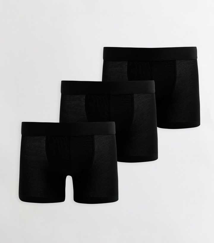 Pack Of 3 Black Boxers