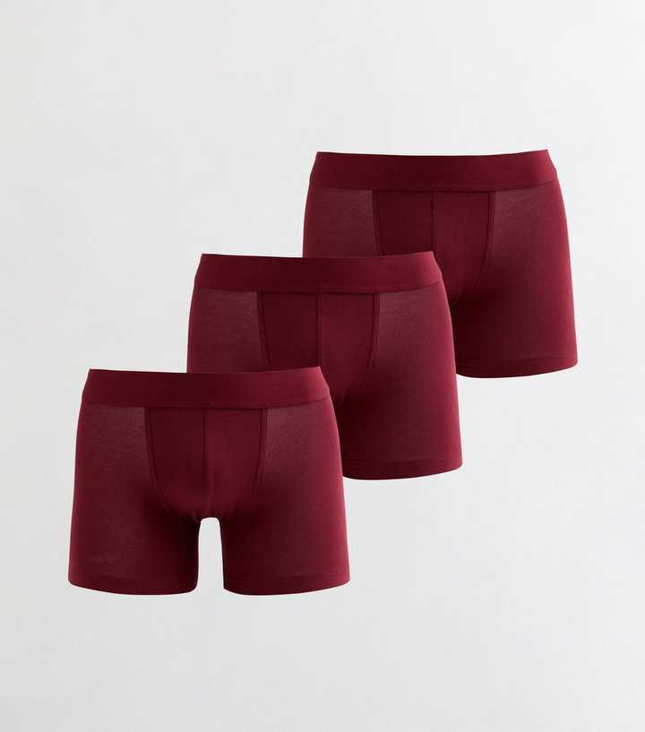 Pack Of 3 Burgundy Boxers | New Look