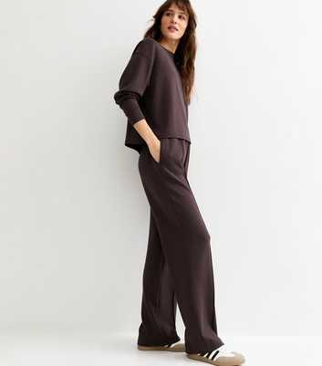 Tall Burgundy Dark Burgundy Jersey Wide Leg Joggers