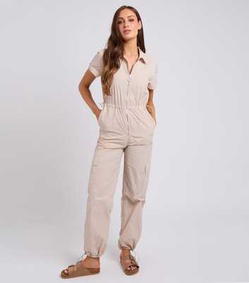 Urban Bliss Stone Drawstring Waist Shell Jumpsuit 