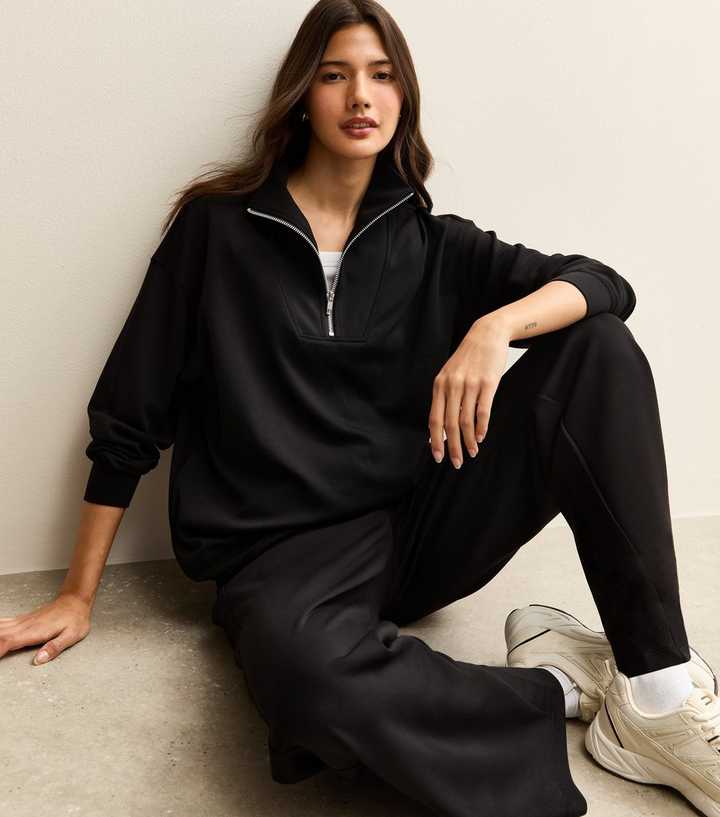 Premium Black Quarter Zip Sweatshirt