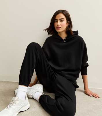 Premium Black Jersey Hoodie