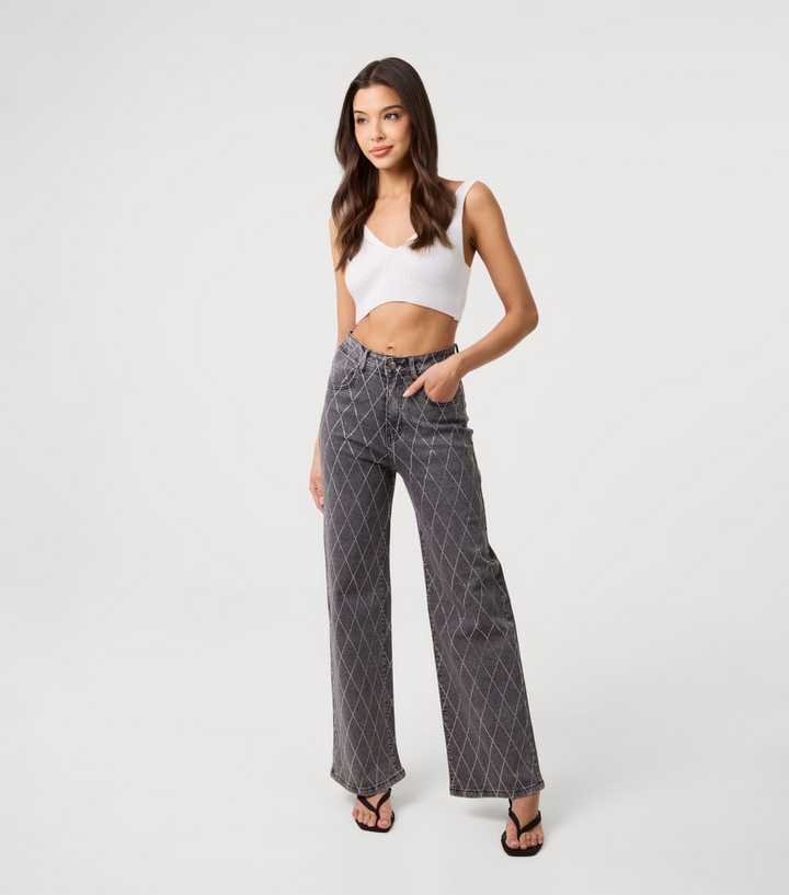 Pink Vanilla Black Washed Diamante Embellished Jeans