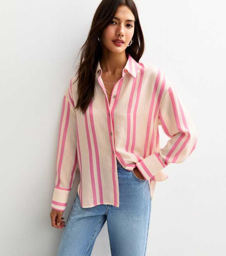 Pink Striped Long Sleeve Shirt