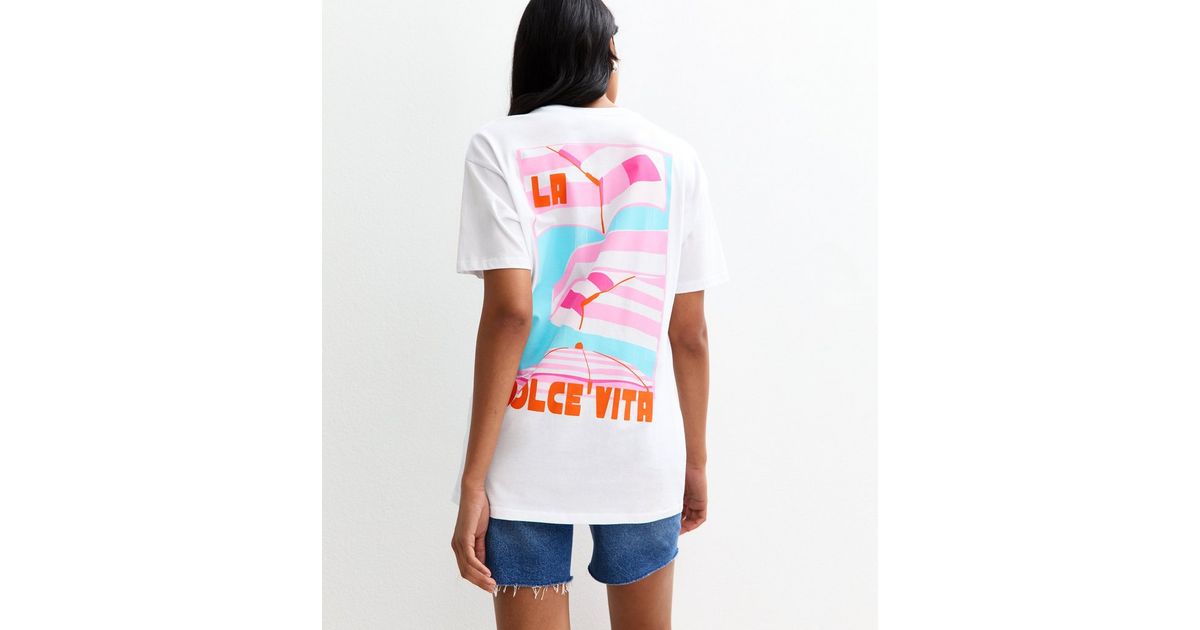 luwita T-shirt oversize per le donne Loose Fit Girocollo Manica Corta Top Estate Casual Camicetta Y2K 2025 T-shirt di base, bianco, S