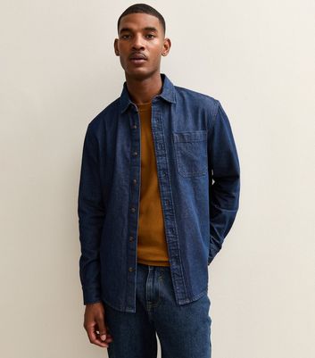 RRL old Indigo Denim Overshirt 濃紺 indigo-relaxed-long-sleeve-