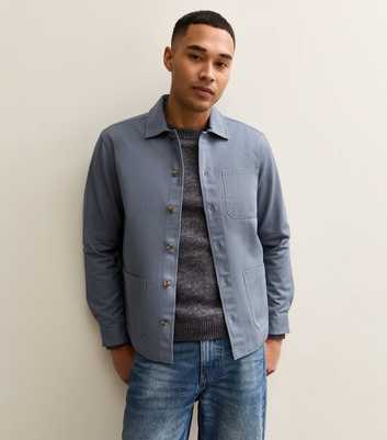 Blue Regular Overshirt Shacket