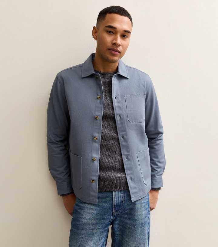 Blue Regular Overshirt Shacket