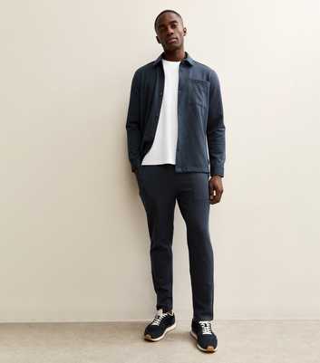 Navy Regular Knit Pique Drawstring Trousers