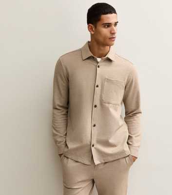 Stone Regular Knit Pique Overshirt