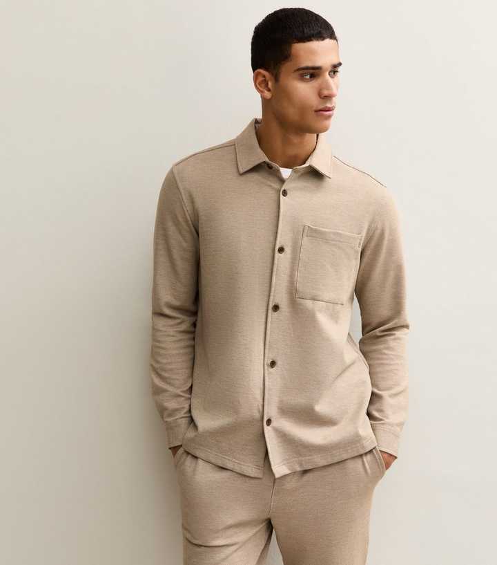 Stone Regular Knit Pique Overshirt
