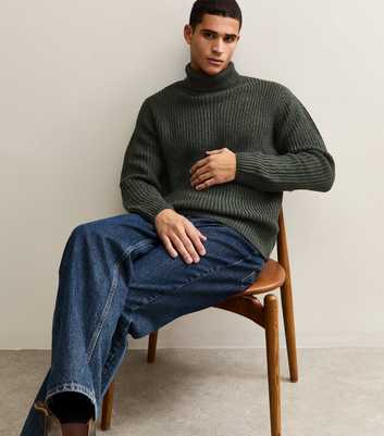 Jack & Jones Dark Green Roll Neck Jumper