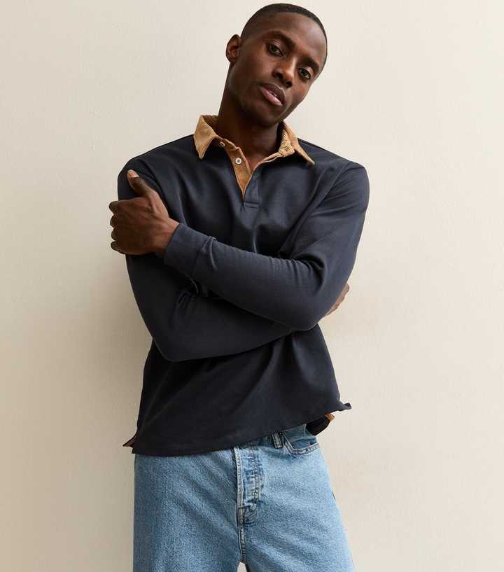 Jack & Jones Navy Contrast Collar Polo Shirt