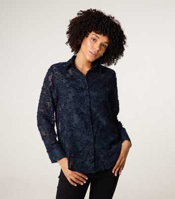 Blue Vanilla Navy Fluffy Oversized Shirt