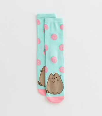 Girls Blue Pusheen Strawberry Print Ankle Socks