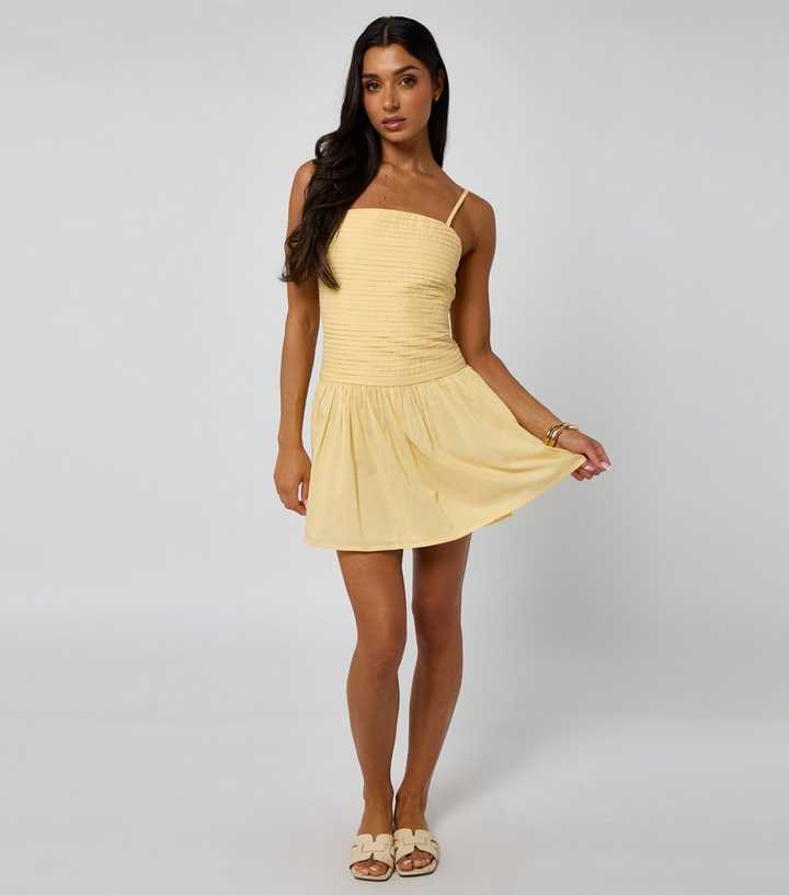 Summer Dresses New Look Yellow Dress Mini Dress Strappy Cotton