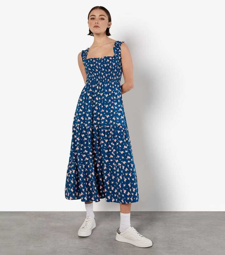 apricot blue dress Wedtrend Women Sequin Dress Blue Apricot Round Neck Vintage Dress with  Fringes – WEDTREND main image 1