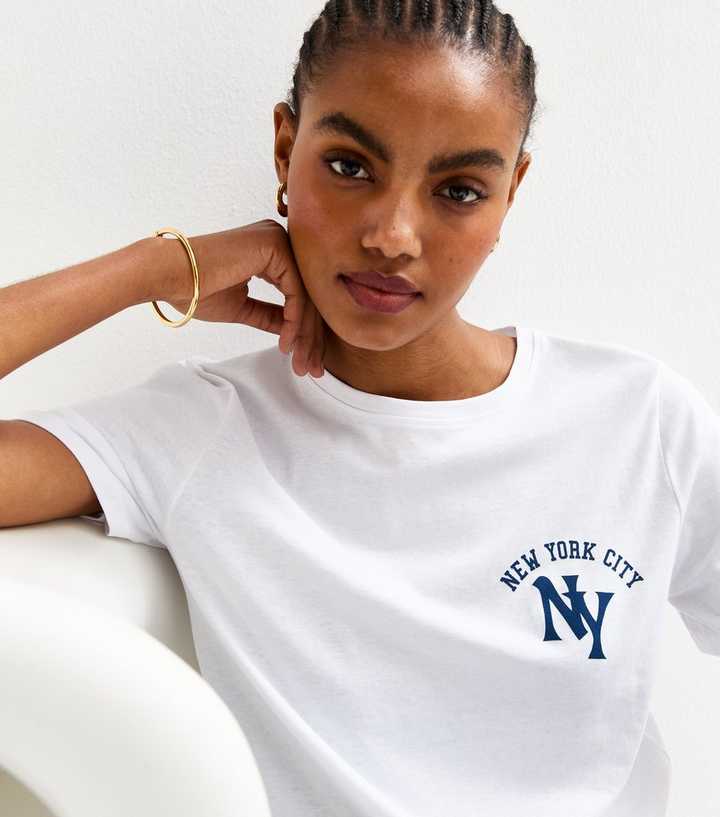 NYC Relaxed T-Shirt - White & True Navy