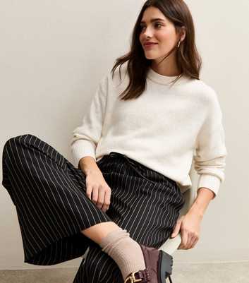 Black Pinstripe Wide Leg Trouser