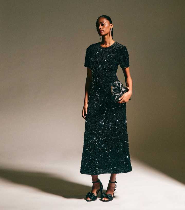 plus size black maxi dresses MARC ANGELO : Sequin Dress
