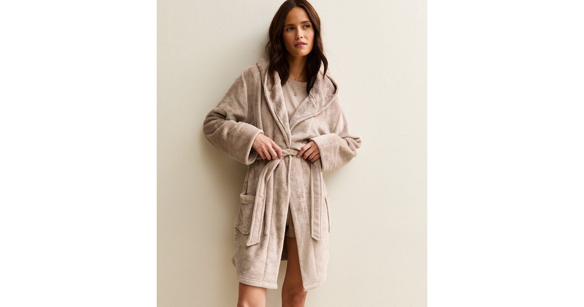 Mink Borg Texture Robe | New Look