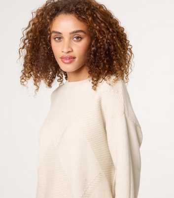 Blue Vanilla Stone Ribbed Panel Jumper