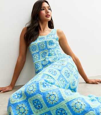 Sunshine Soul Blue Crochet Maxi Dress