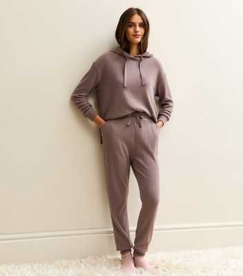 Mink Brushed Rib Tapered Trousers