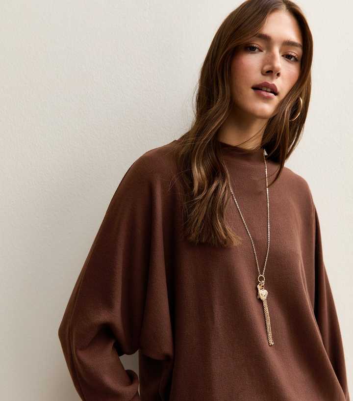 Tan Soft Touch Batwing Jumper