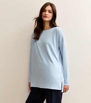 Tall Light Blue Soft Touch Oversized Long Sleeve Top