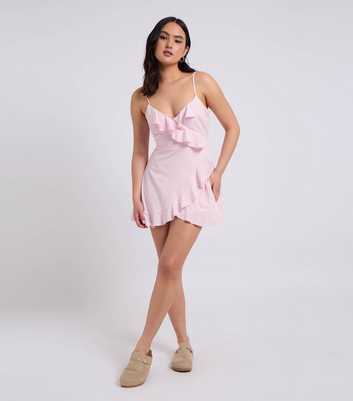 Urban Bliss Light Pink Frill Trim Cami Tea Dress
