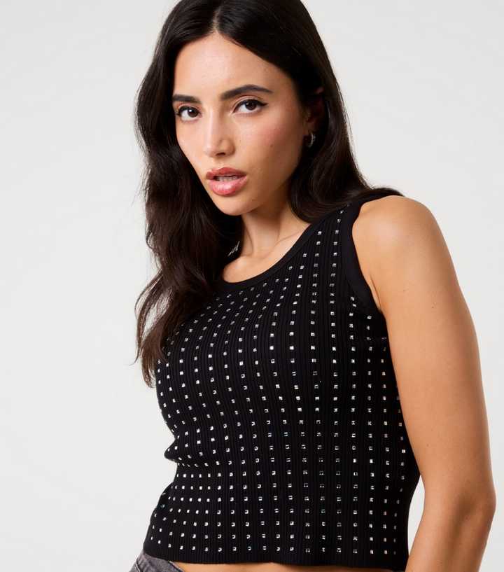 Pink Vanilla Black Diamante Embellished Vest