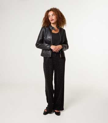 Blue Vanilla Black Diamante Embellished Trousers