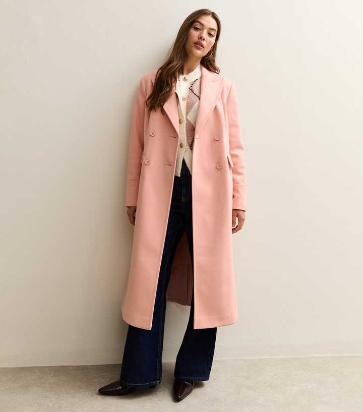 strapless open back dress Trotters Heritage Classic Coat in Pale Pink main image 0