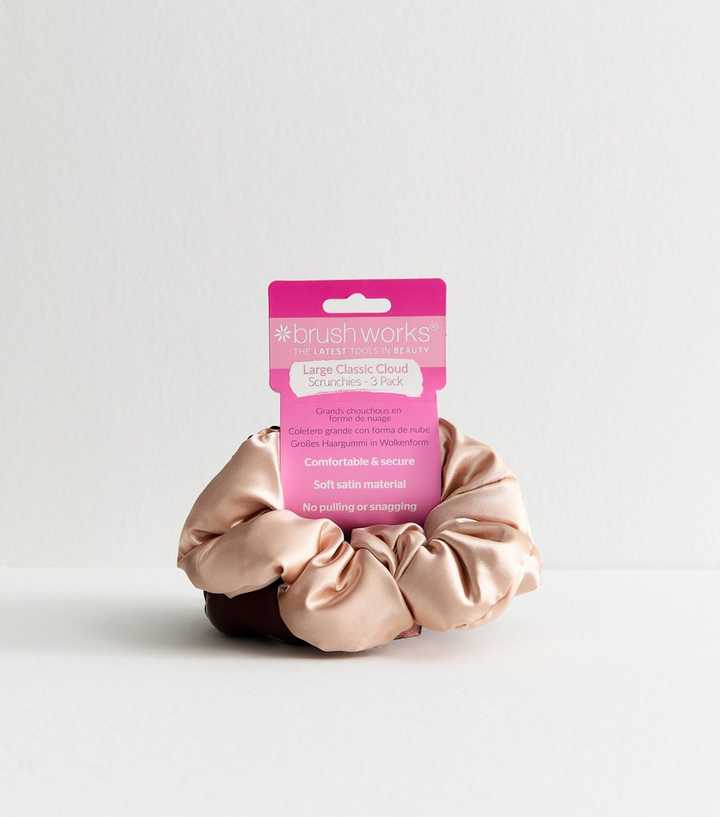 Brushworks Pack of 3 Brown Large Cloud Scrunchies