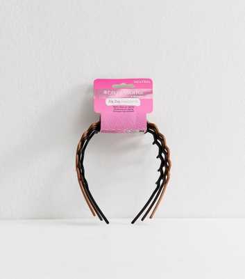 Brushworks Pack Of 3 Multicolored Zig Zag Headbands