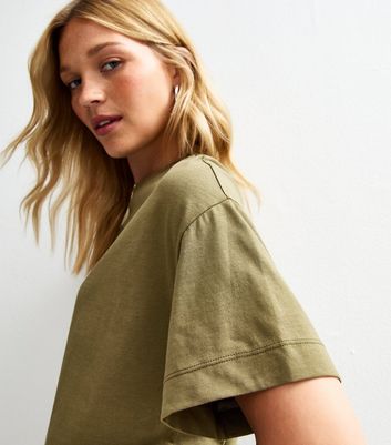 Khaki Oversized Short Sleeve T-Shirt | New Look