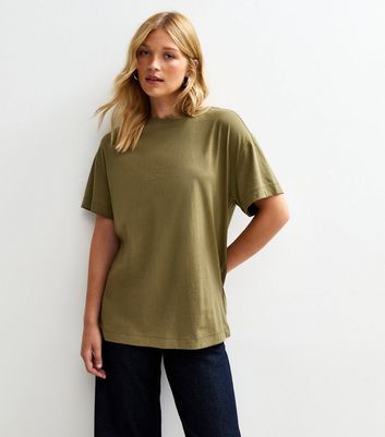 Khaki Oversized Short Sleeve T-Shirt | New Look