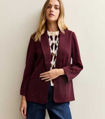 Burgundy Ponte Jersey Blazer