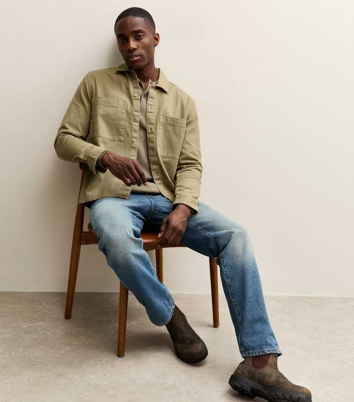 Light Khaki Regular Cotton Twill Shacket